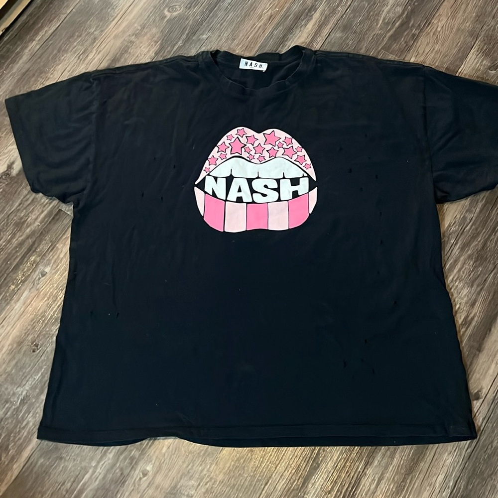 • the NASH collection • NASH Lips Black Distressed Tshirt